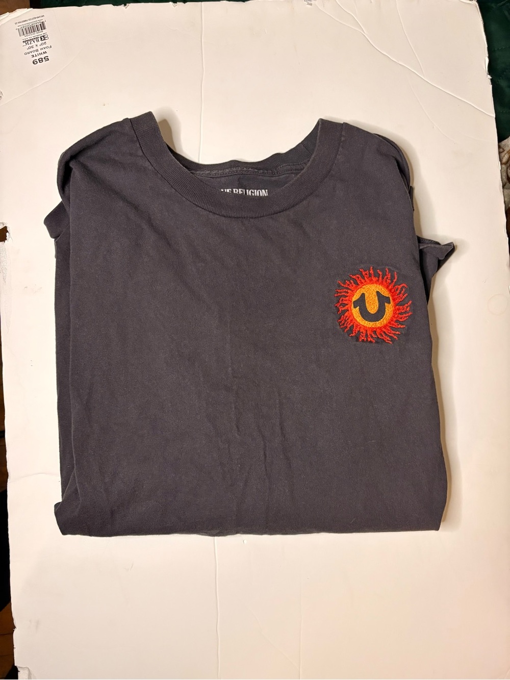 True Religion Charcoal Graphic Long Sleeve with Sun Logo